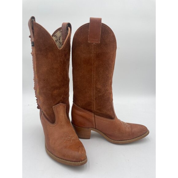 Little Capezio Other - Vintage Original Capezio Brown Leather Suede Cowboy Boots Size 2Medium